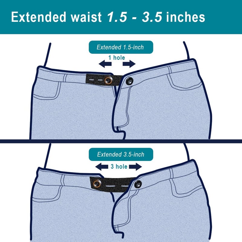 YUANHANG 15Pcs Waist Extender for Pants Jeans: Elastic Waistband Button Expander for Women Men - Image 2